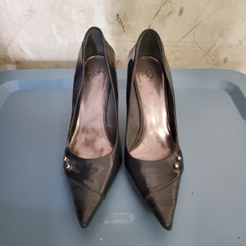Joey Leather Button Detail Heels